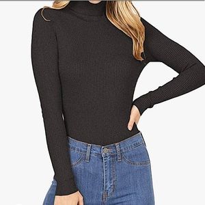 Ambiance Apparels Ribbed Black turtleneck.